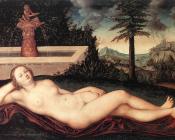 卢卡斯 伊尔 韦基奥 克拉纳赫 : Reclining River Nymph at the Fountain